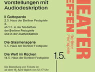 Plakat des Theatertreffen. Mit 2 weiteren Vorstellungen mit AD